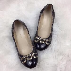 Anne Klein 6.5 Womens Snake Print Ballet Wedged Flats